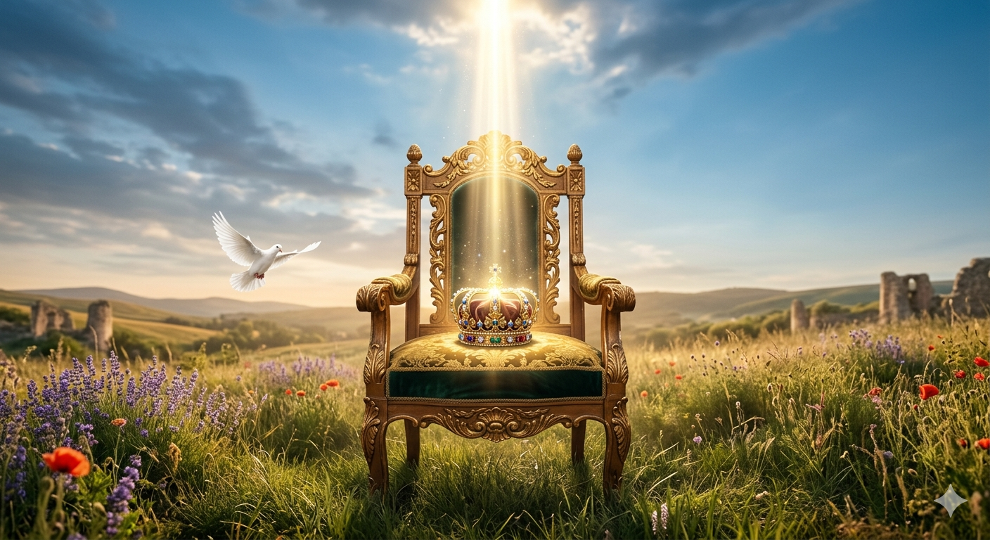 Golden crown on a chair